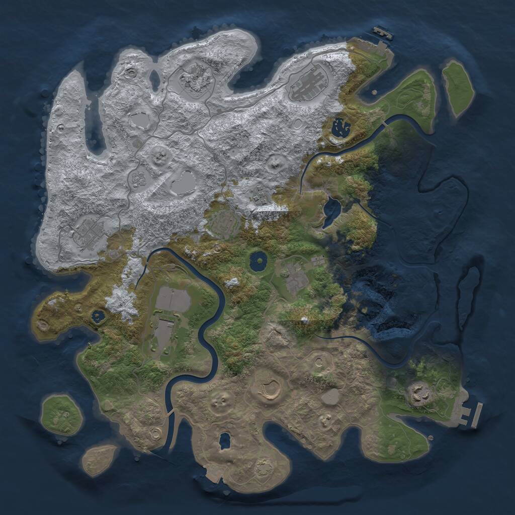 Rust Map: Procedural Map, Size: 4000, Seed: 114982082, 16 Monuments