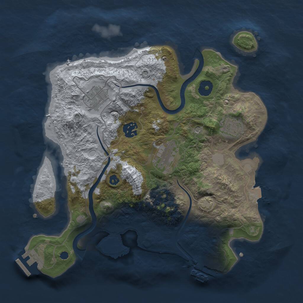 Rust Map: Procedural Map, Size: 3000, Seed: 1535376050, 10 Monuments