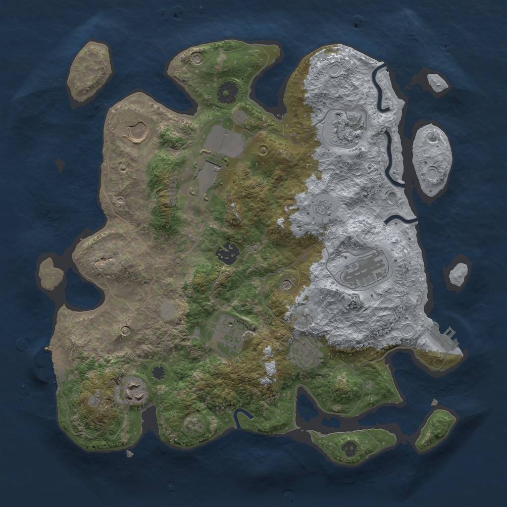Rust Map: Procedural Map, Size: 3500, Seed: 75246, 17 Monuments