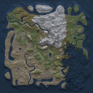 Thumbnail Rust Map: Procedural Map, Size: 5000, Seed: 1149943899, 15 Monuments