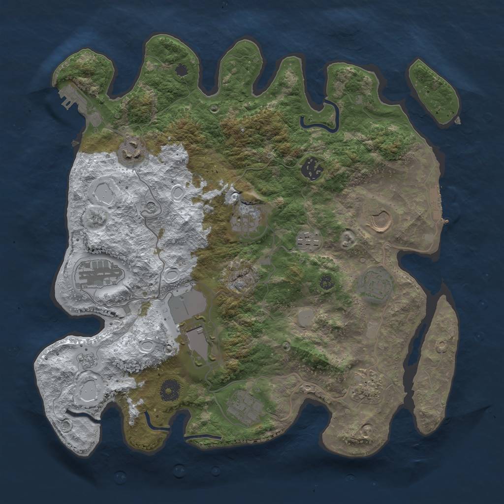 Rust Map: Procedural Map, Size: 3500, Seed: 360, 19 Monuments