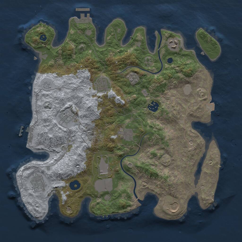 Rust Map: Procedural Map, Size: 3500, Seed: 360, 15 Monuments
