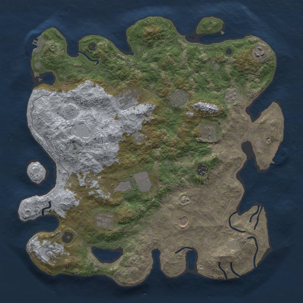 Rust Map: Procedural Map, Size: 4000, Seed: 8241992, 19 Monuments