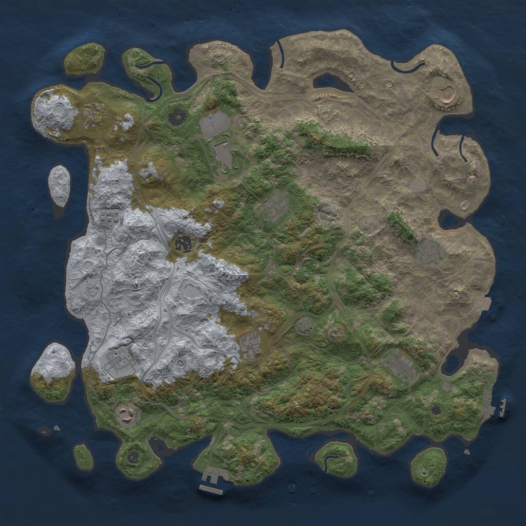 Rust Map: Procedural Map, Size: 4500, Seed: 1541466, 17 Monuments