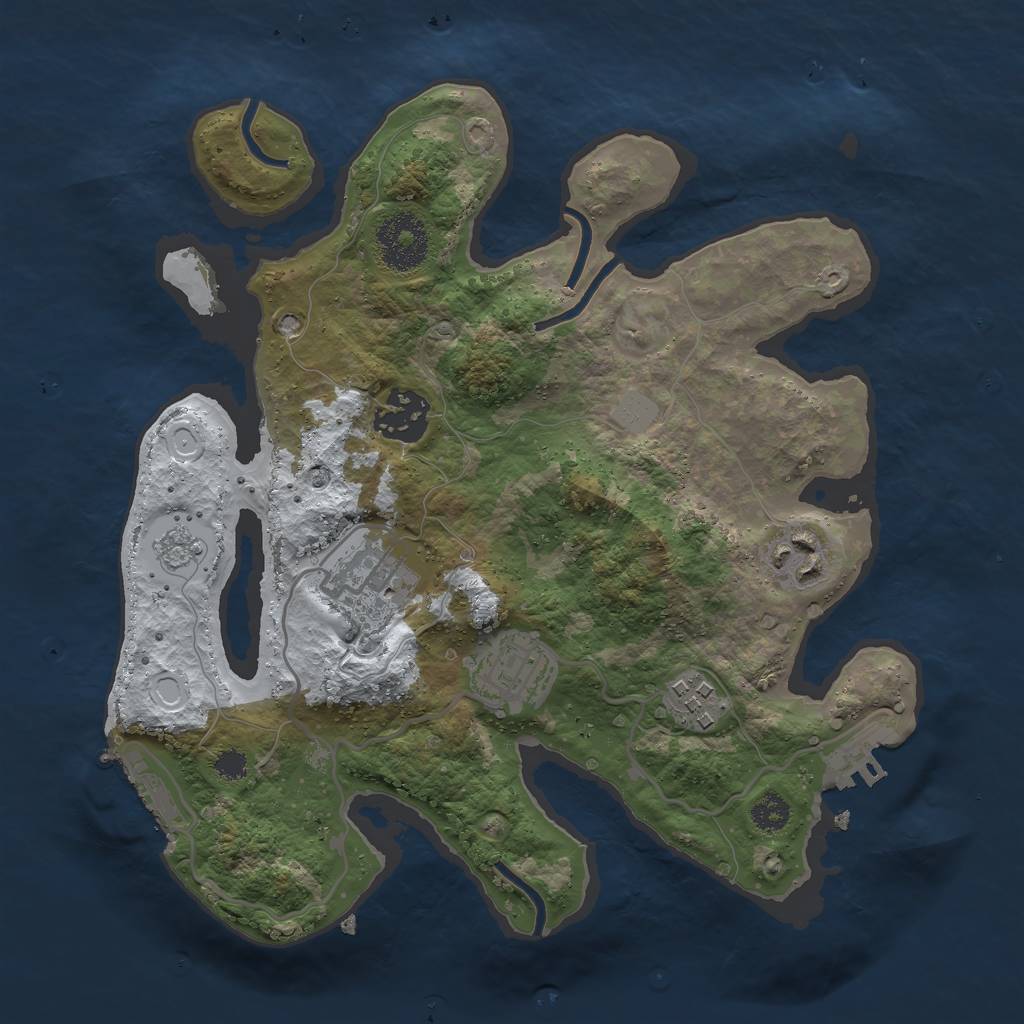 Rust Map: Procedural Map, Size: 2800, Seed: 32125641, 13 Monuments