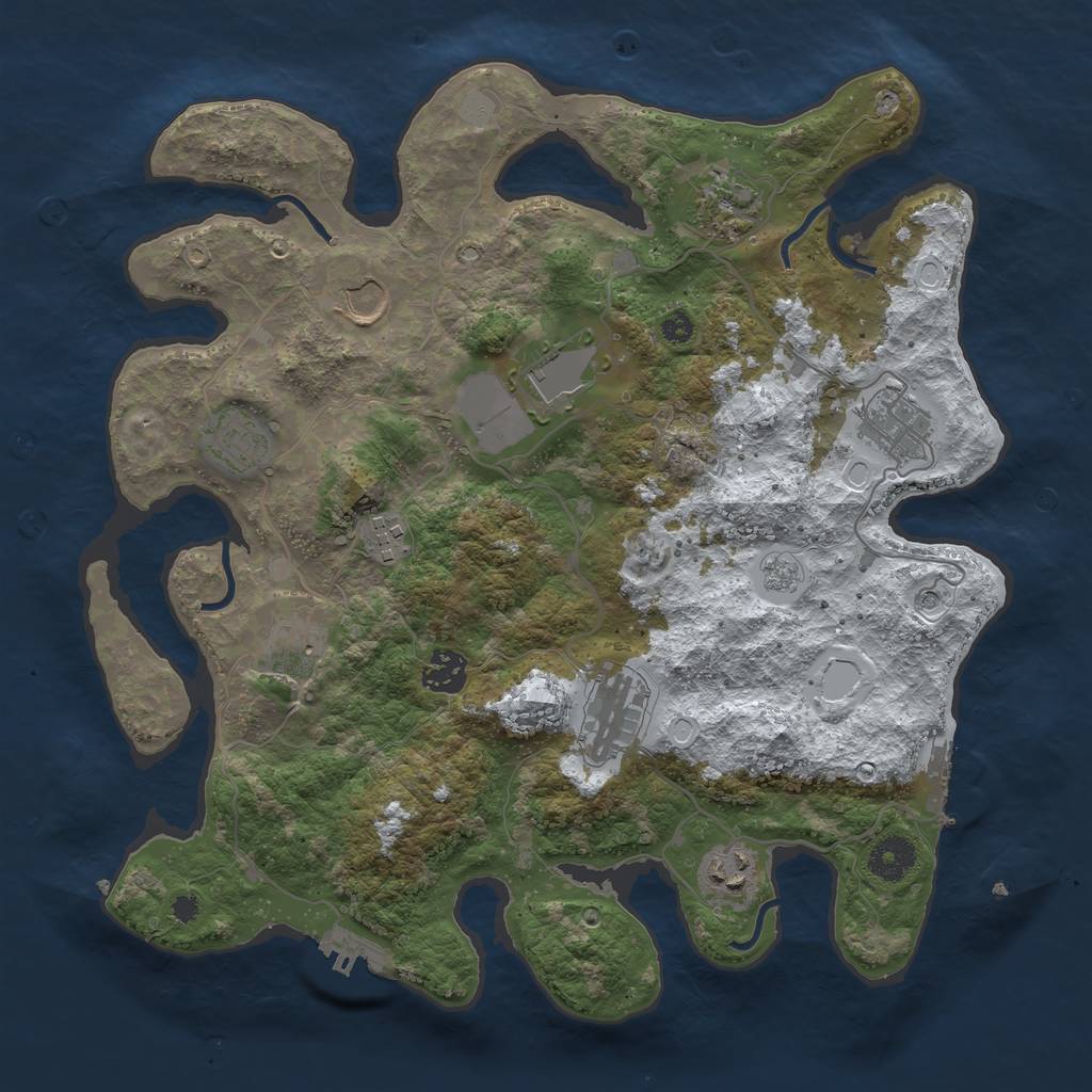 Rust Map: Procedural Map, Size: 3600, Seed: 1949130826, 19 Monuments