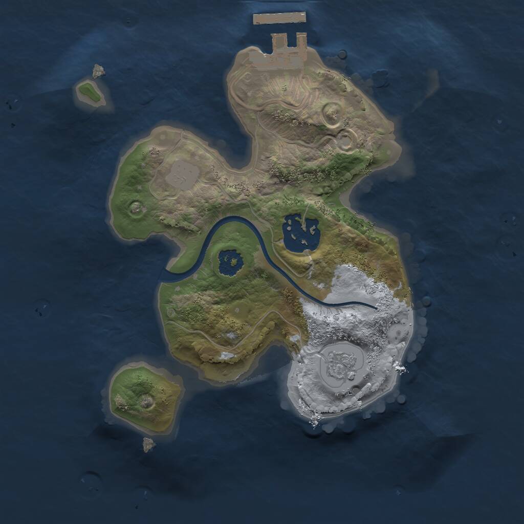 Rust Map: Procedural Map, Size: 2000, Seed: 1326039422, 4 Monuments