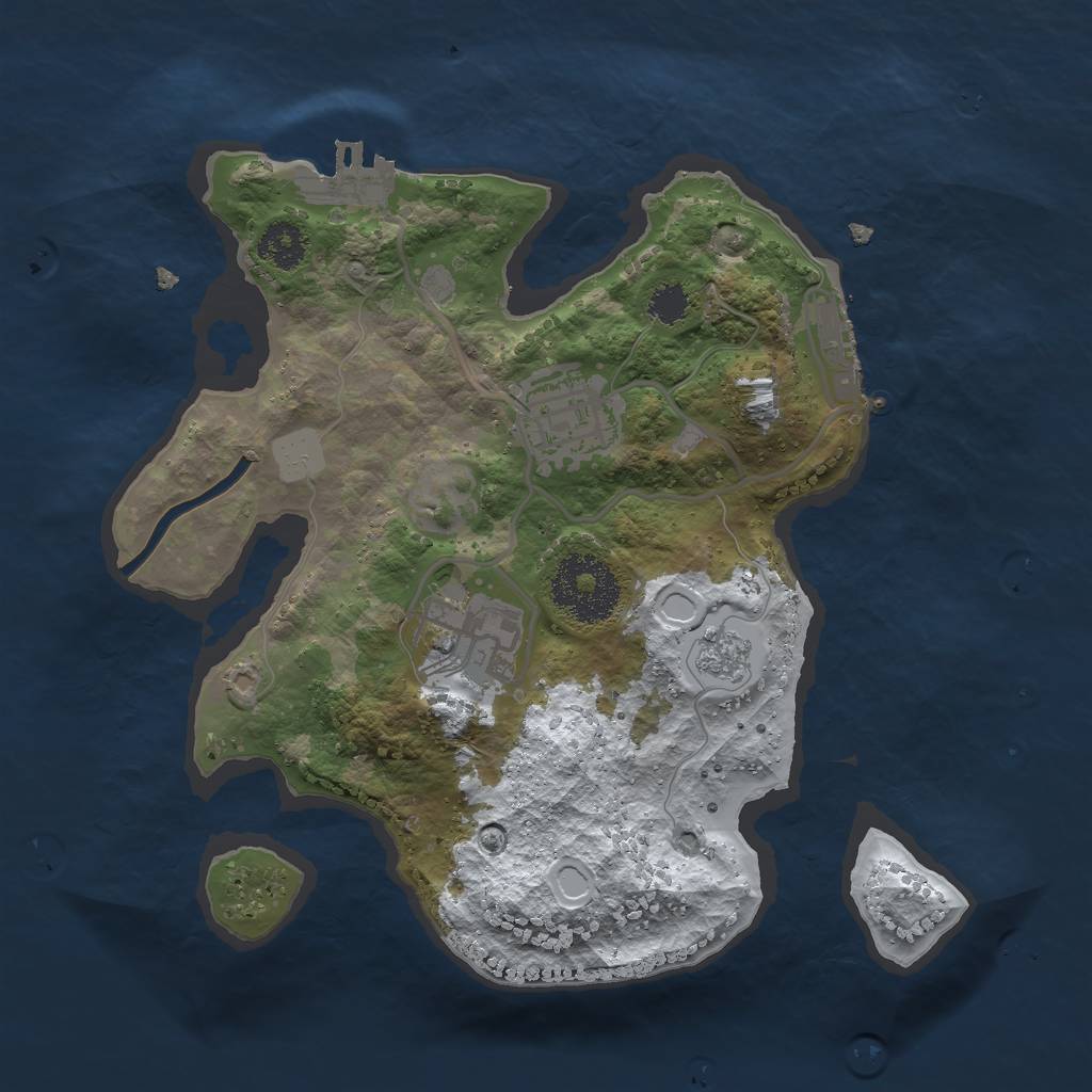 Rust Map: Procedural Map, Size: 2400, Seed: 427244978, 10 Monuments