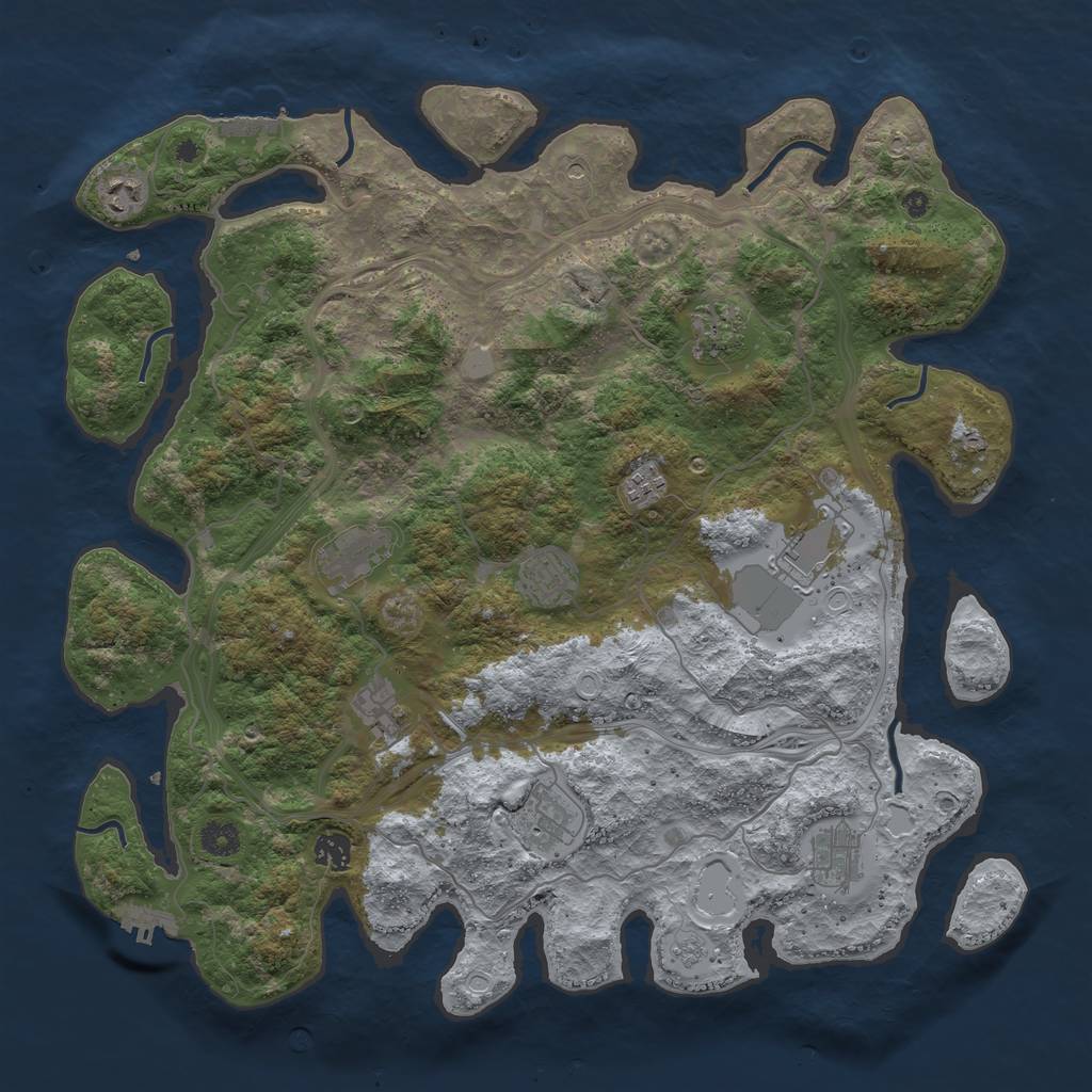 Rust Map: Procedural Map, Size: 4250, Seed: 16294127, 19 Monuments
