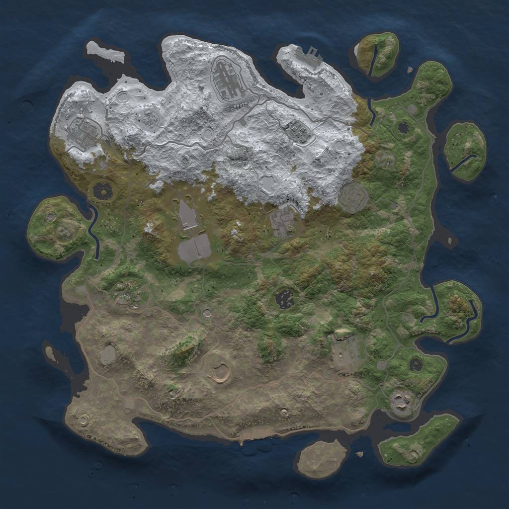 Rust Map: Procedural Map, Size: 4000, Seed: 1835212507, 20 Monuments