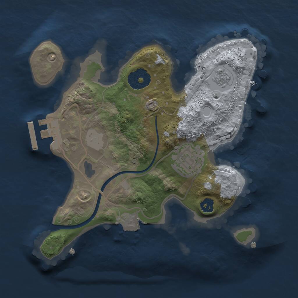 Rust Map: Procedural Map, Size: 2100, Seed: 349947137, 4 Monuments