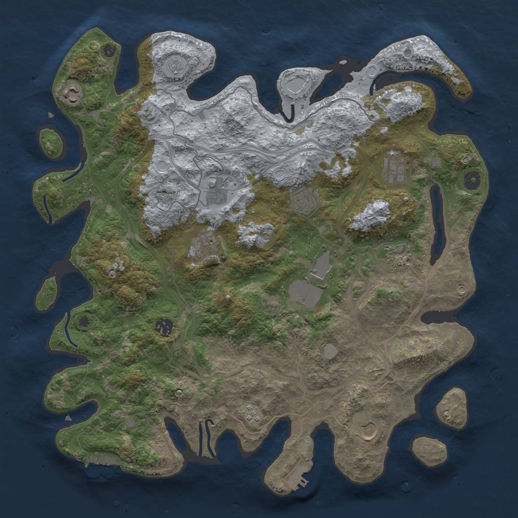 Rust Map: Procedural Map, Size: 4250, Seed: 626958116, 19 Monuments