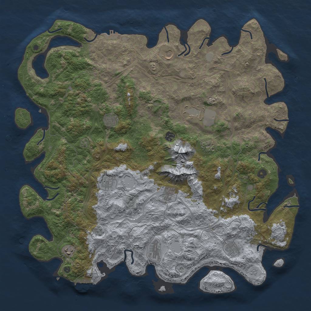 Rust Map: Procedural Map, Size: 5000, Seed: 49168582, 20 Monuments