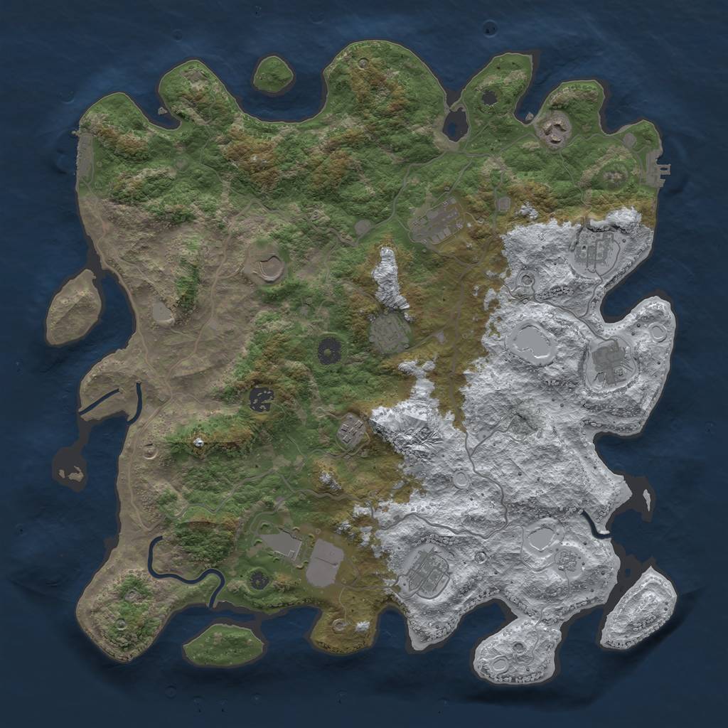 Rust Map: Procedural Map, Size: 4200, Seed: 23, 19 Monuments