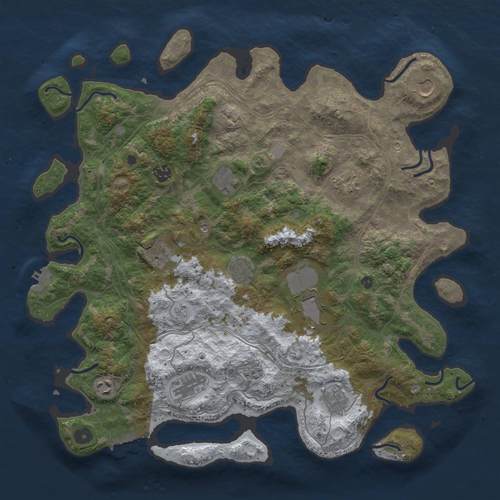 Rust Map: Procedural Map, Size: 4250, Seed: 1294816466, 20 Monuments