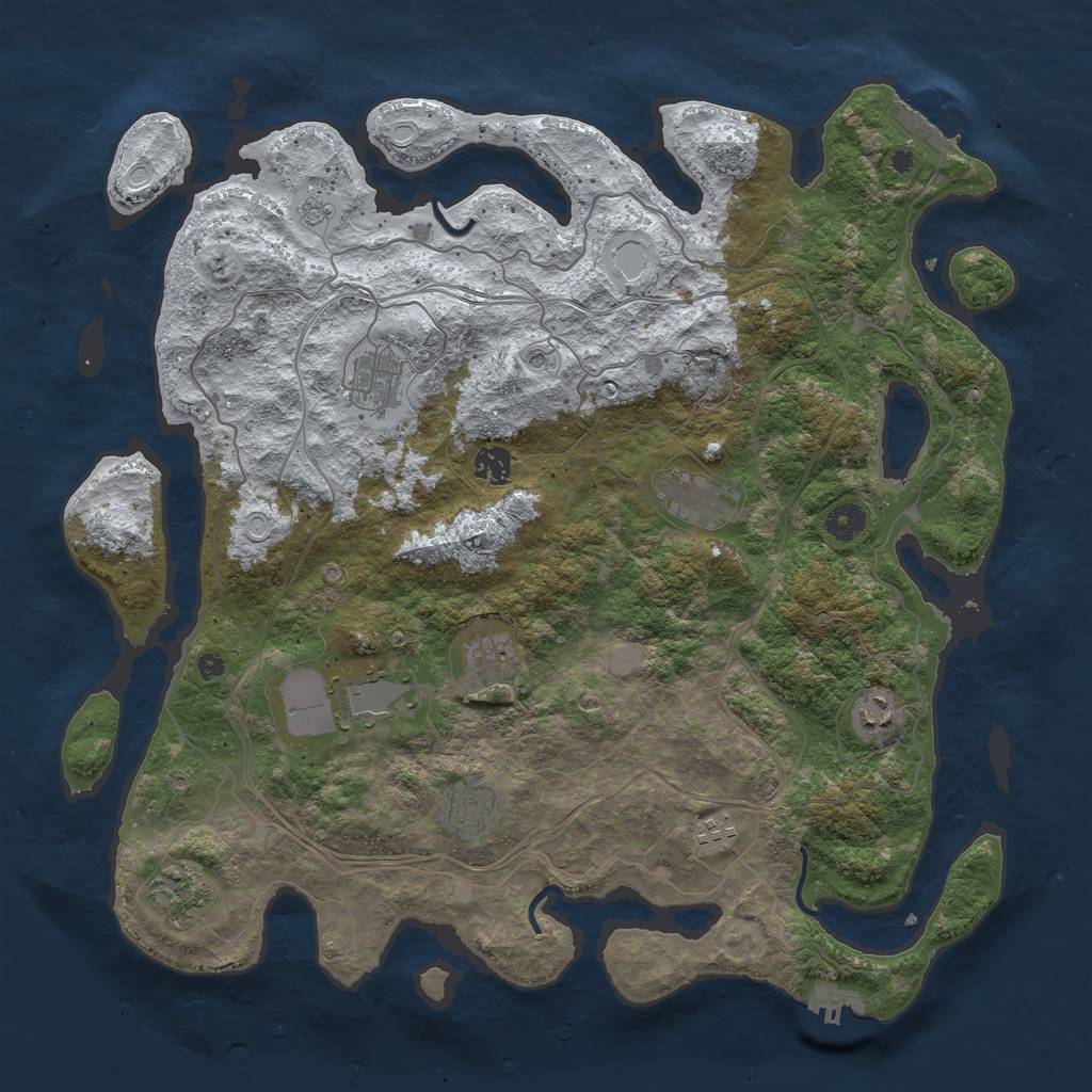 Rust Map: Procedural Map, Size: 4250, Seed: 2079991362, 18 Monuments