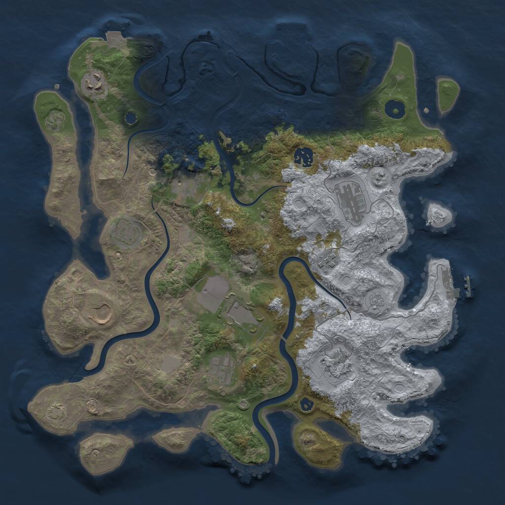 Rust Map: Procedural Map, Size: 3800, Seed: 823286704, 16 Monuments