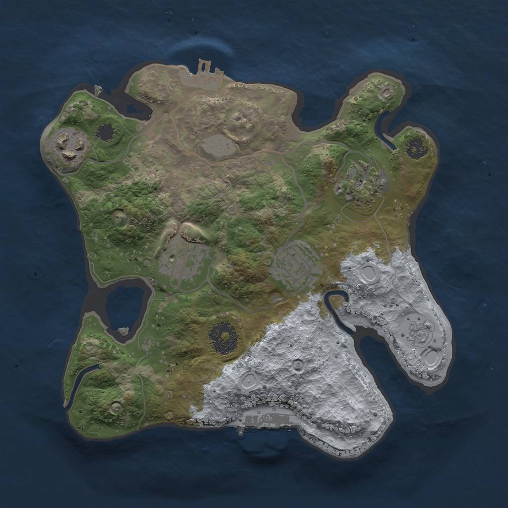 Rust Map: Procedural Map, Size: 2500, Seed: 7179550, 12 Monuments