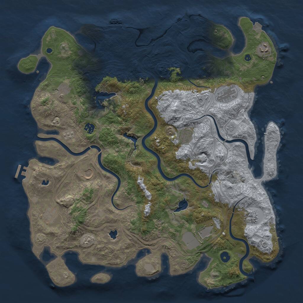 Rust Map: Procedural Map, Size: 4500, Seed: 307663369, 16 Monuments