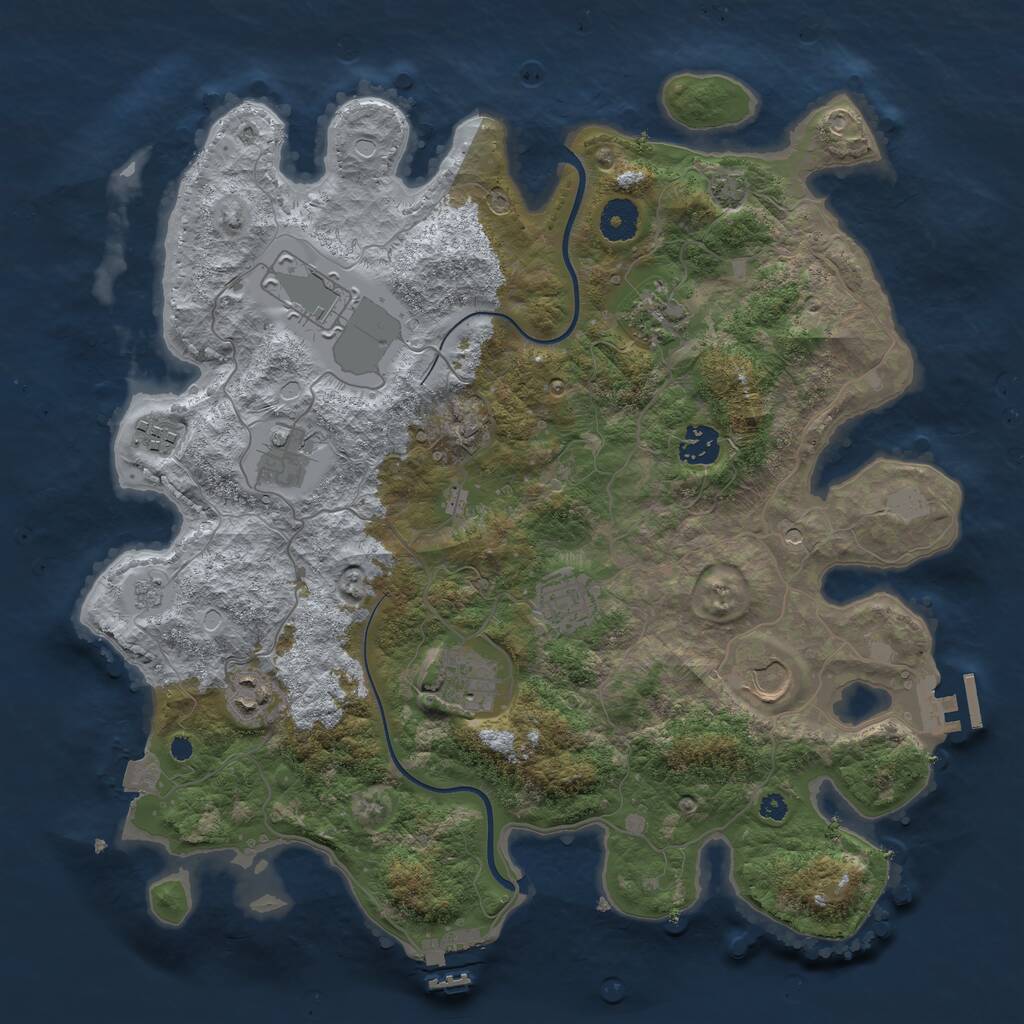 Rust Map: Procedural Map, Size: 3750, Seed: 376101392, 15 Monuments