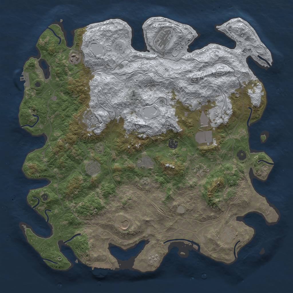 Rust Map: Procedural Map, Size: 4500, Seed: 1851791937, 20 Monuments