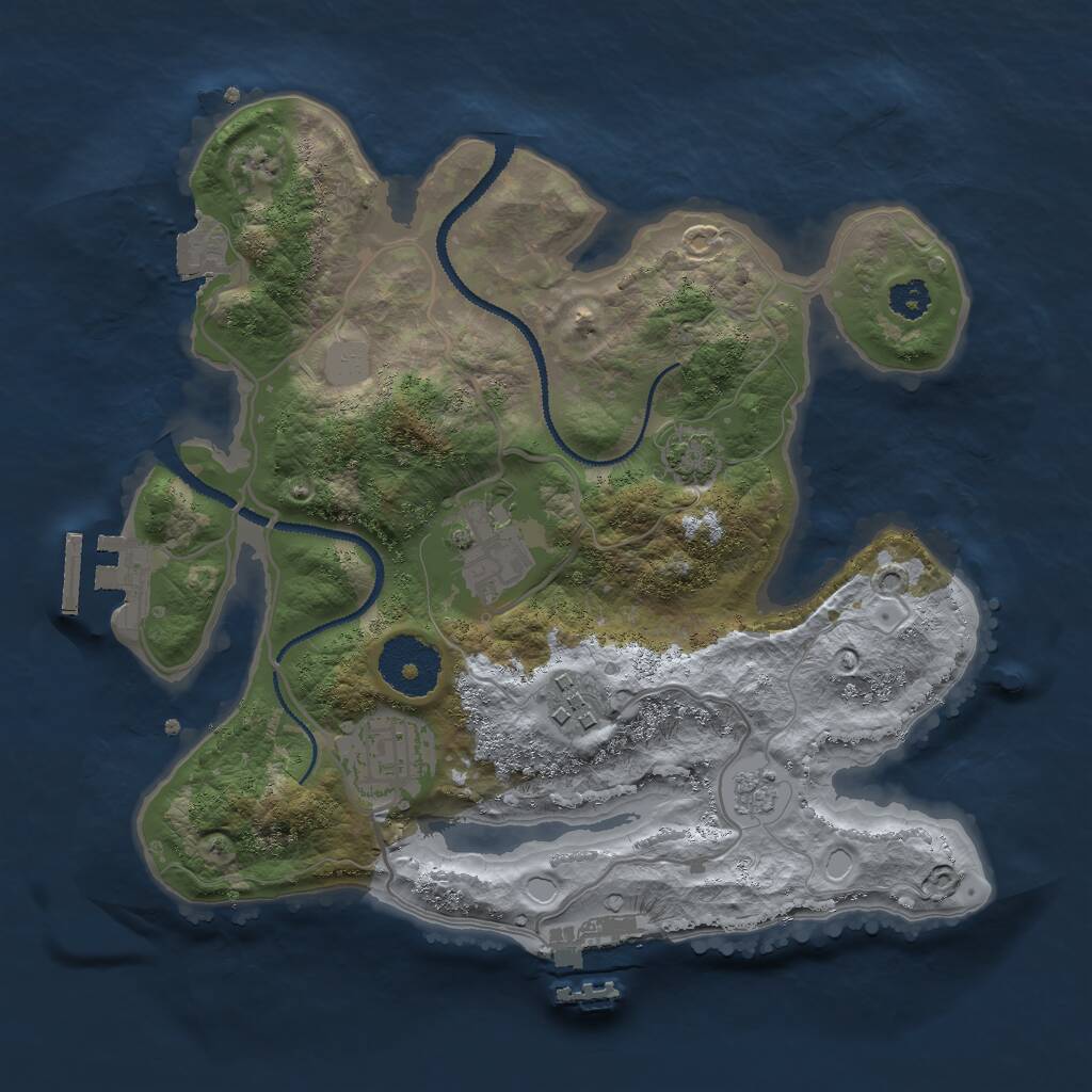 Rust Map: Procedural Map, Size: 2700, Seed: 3838, 8 Monuments