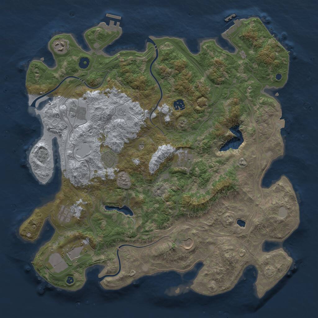 Rust Map: Procedural Map, Size: 4250, Seed: 1733384987, 15 Monuments