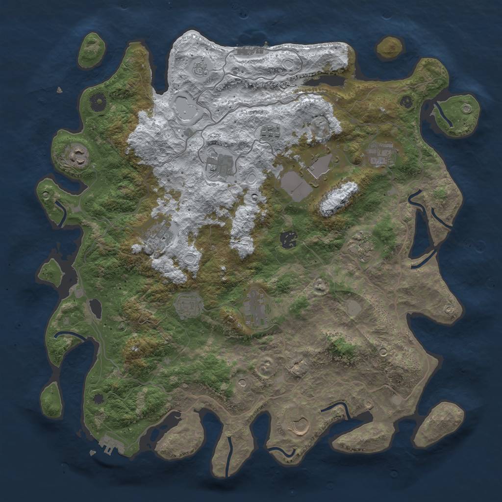 Rust Map: Procedural Map, Size: 4169, Seed: 1722, 20 Monuments
