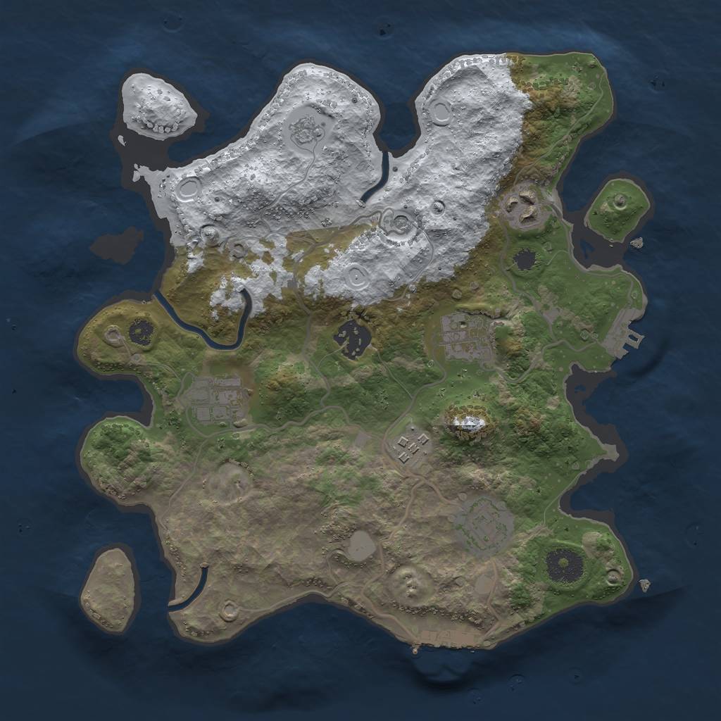 Rust Map: Procedural Map, Size: 3000, Seed: 12615, 15 Monuments