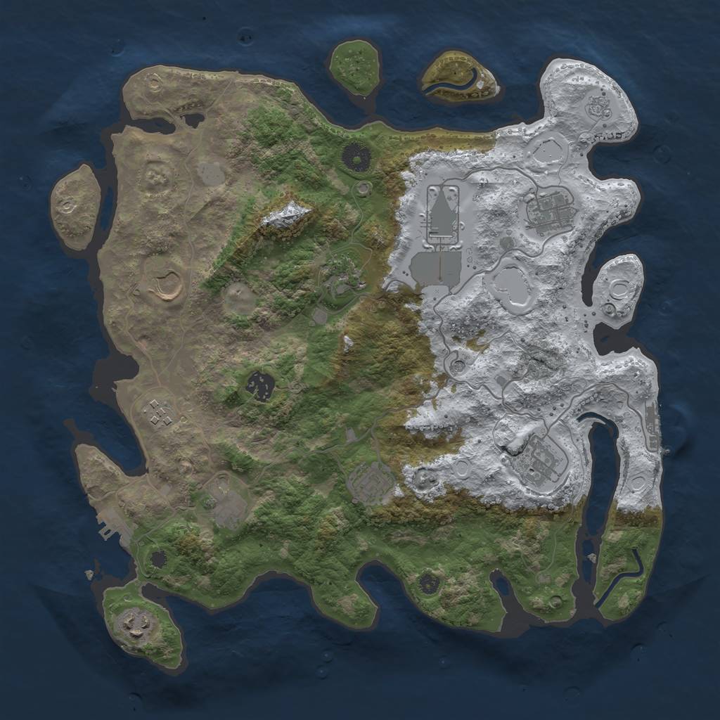 Rust Map: Procedural Map, Size: 3750, Seed: 49410222, 19 Monuments