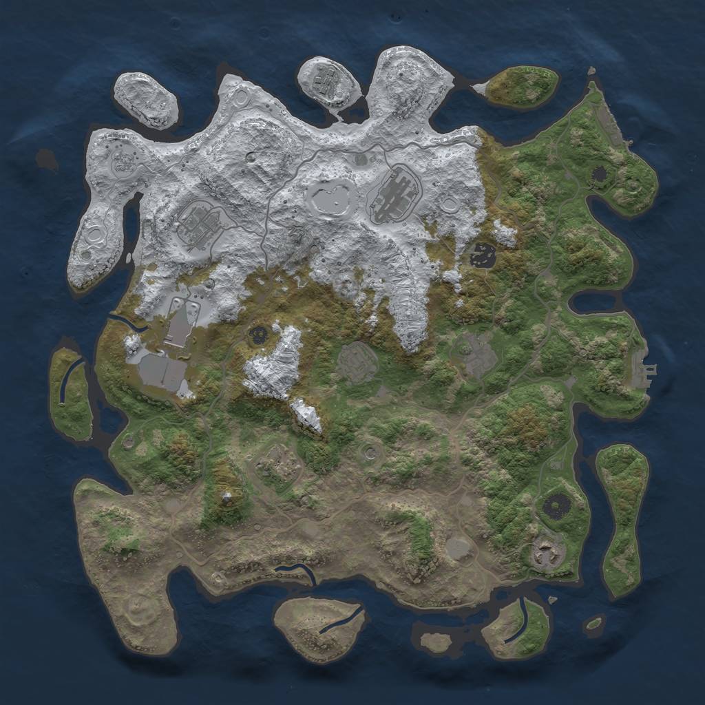 Rust Map: Procedural Map, Size: 4000, Seed: 984298, 18 Monuments