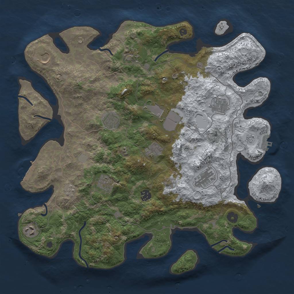 Rust Map: Procedural Map, Size: 4000, Seed: 770942, 20 Monuments