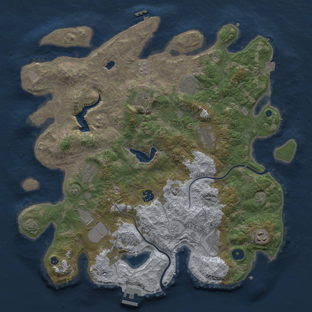 Rust Map: Procedural Map, Size: 4000, Seed: 639092, 15 Monuments