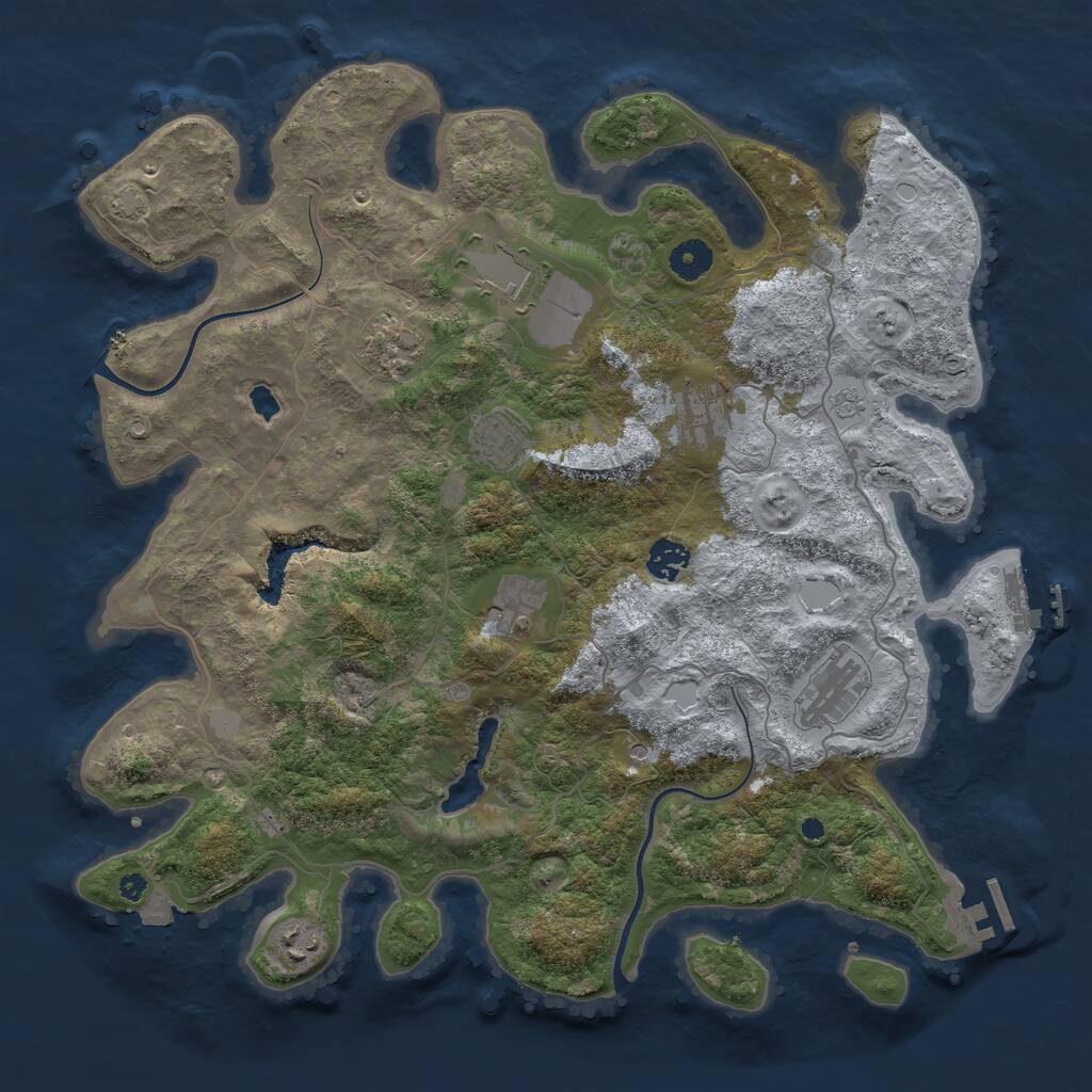 Rust Map: Procedural Map, Size: 4000, Seed: 82618425, 14 Monuments