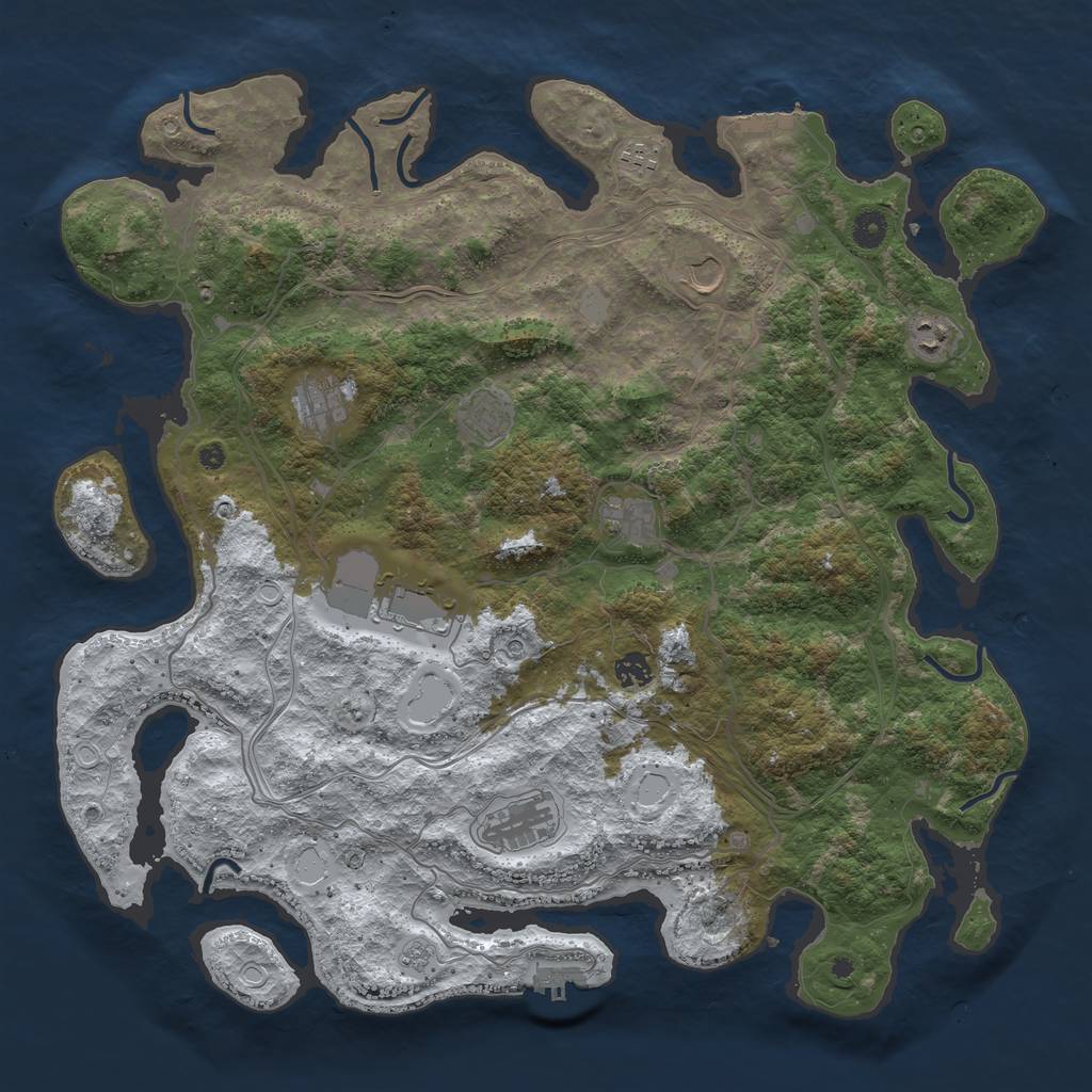 Rust Map: Procedural Map, Size: 4500, Seed: 1656633600, 18 Monuments