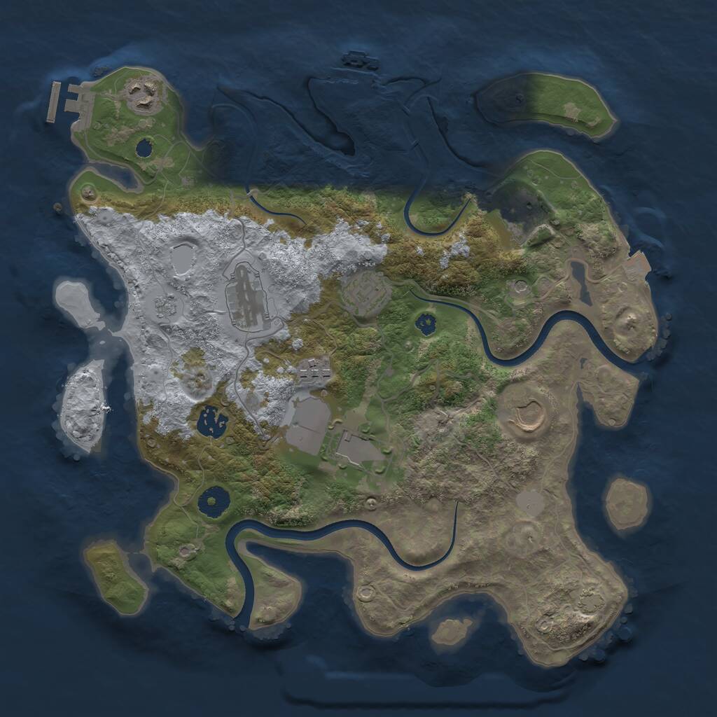 Rust Map: Procedural Map, Size: 3500, Seed: 835237740, 14 Monuments