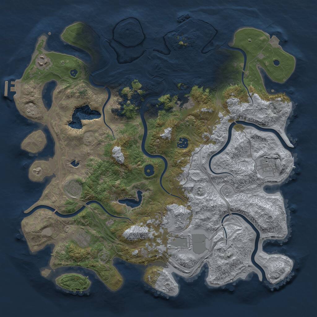 Rust Map: Procedural Map, Size: 4250, Seed: 70601740, 15 Monuments