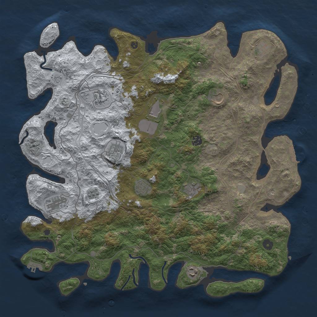 Rust Map: Procedural Map, Size: 4500, Seed: 972707469, 20 Monuments
