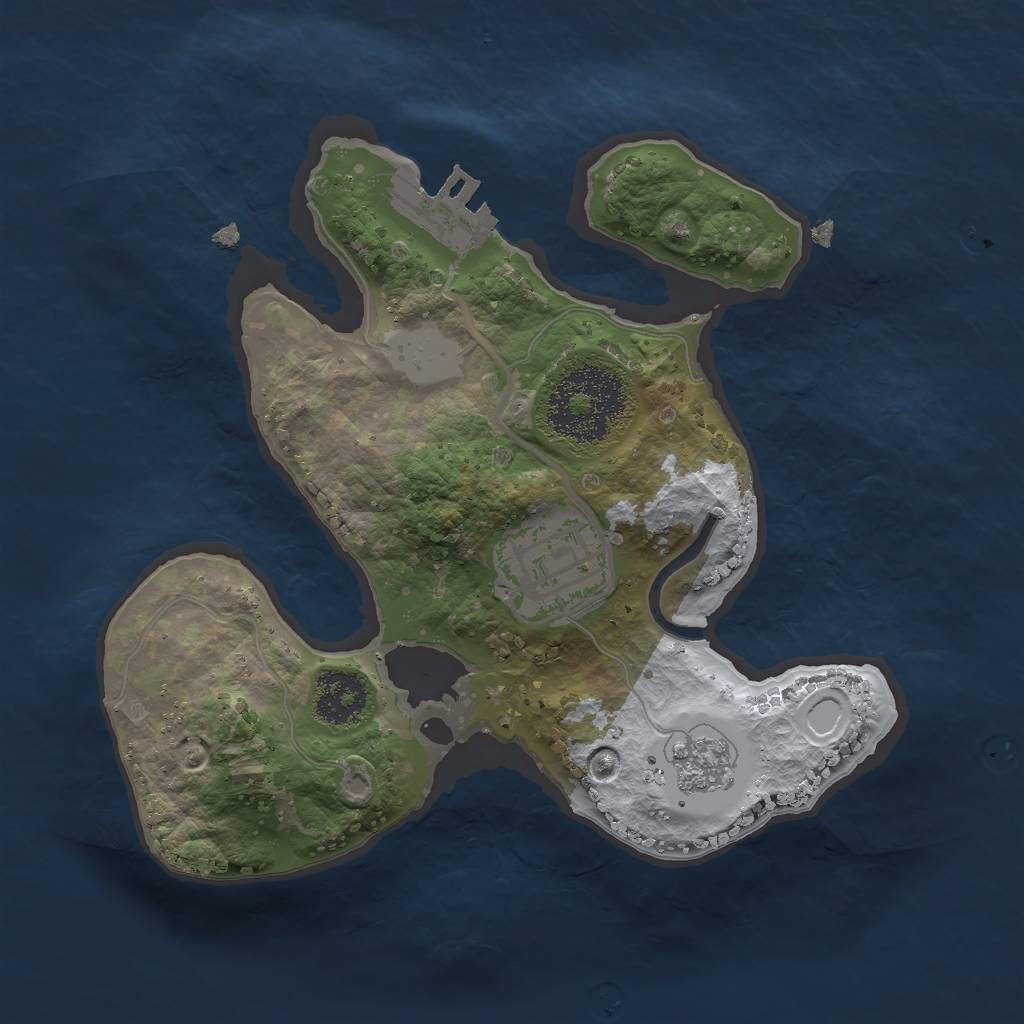 Rust Map: Procedural Map, Size: 2000, Seed: 1992457927, 8 Monuments