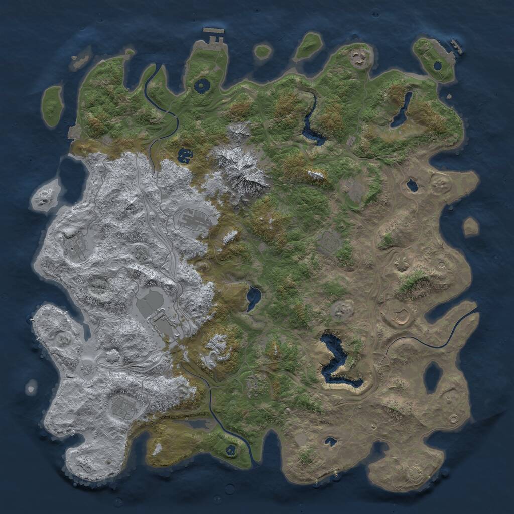 Rust Map: Procedural Map, Size: 5000, Seed: 20220701, 17 Monuments