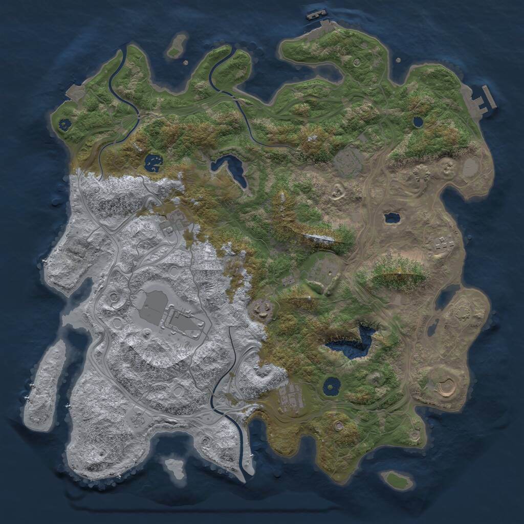 Rust Map: Procedural Map, Size: 4250, Seed: 29164, 15 Monuments
