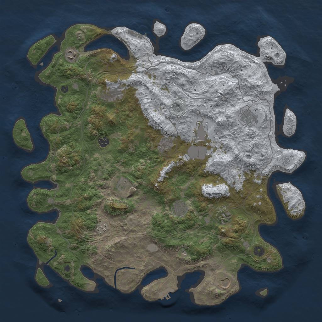 Rust Map: Procedural Map, Size: 4500, Seed: 11852434, 20 Monuments