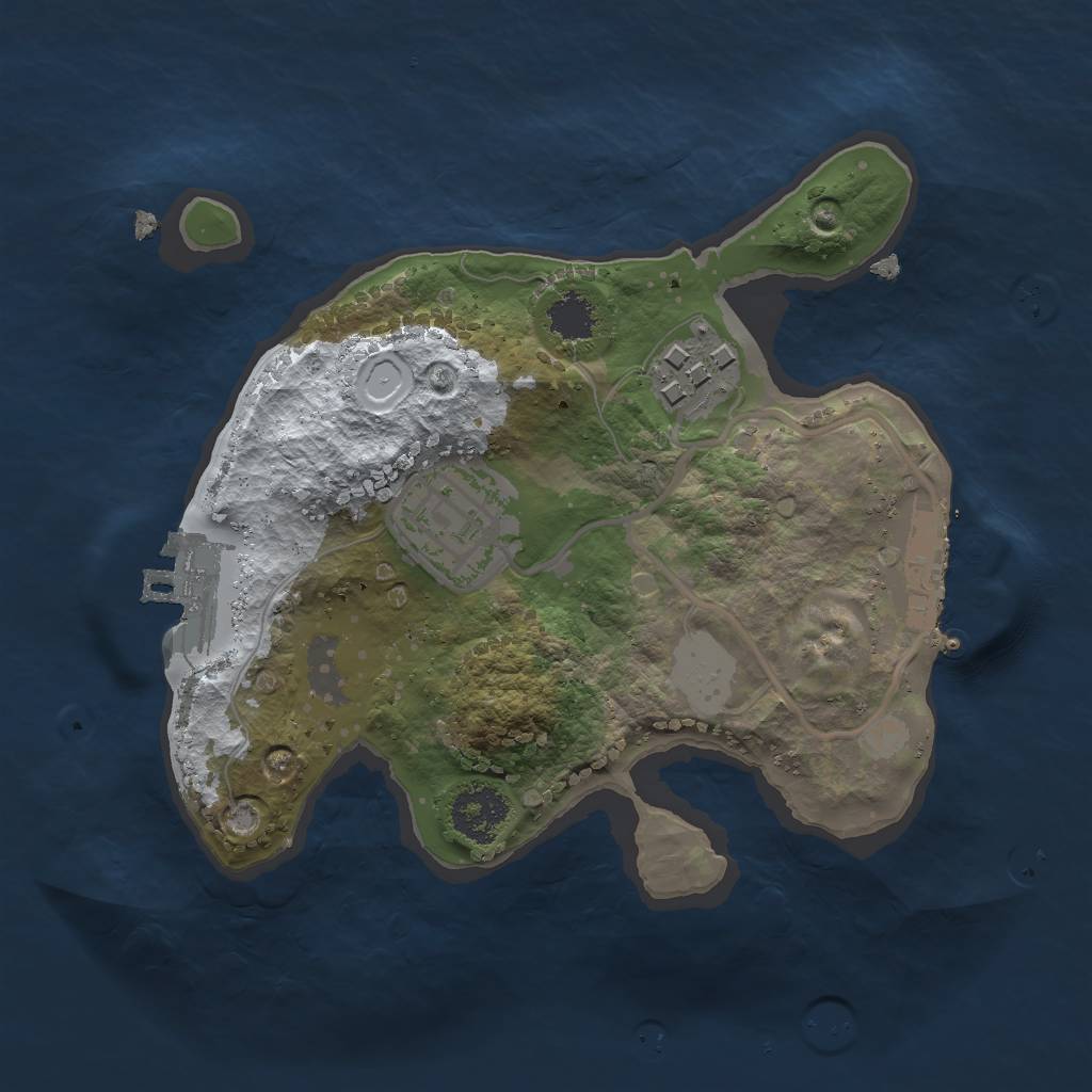 Rust Map: Procedural Map, Size: 2000, Seed: 122225, 9 Monuments