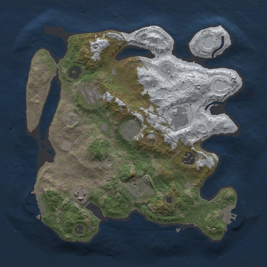 Rust Map: Procedural Map, Size: 3000, Seed: 18022, 15 Monuments