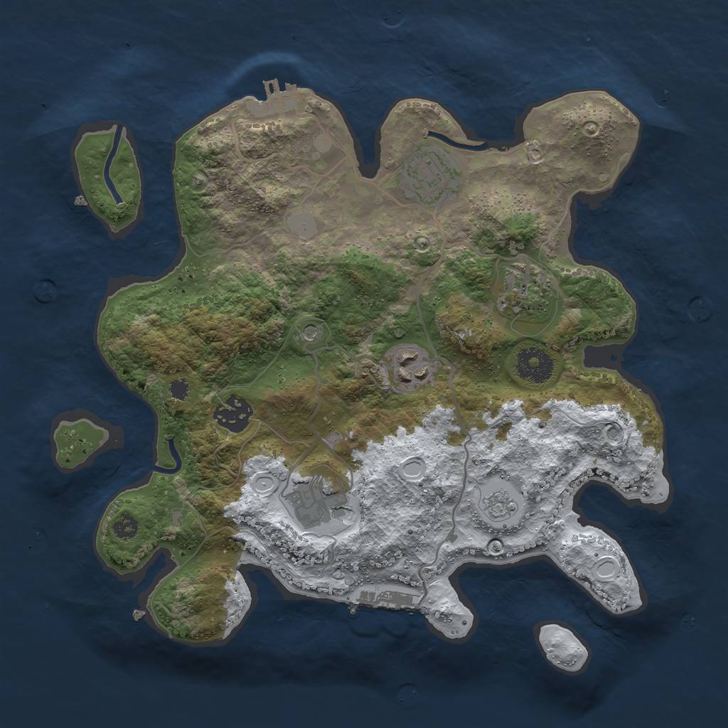 Rust Map: Procedural Map, Size: 3000, Seed: 1202, 14 Monuments