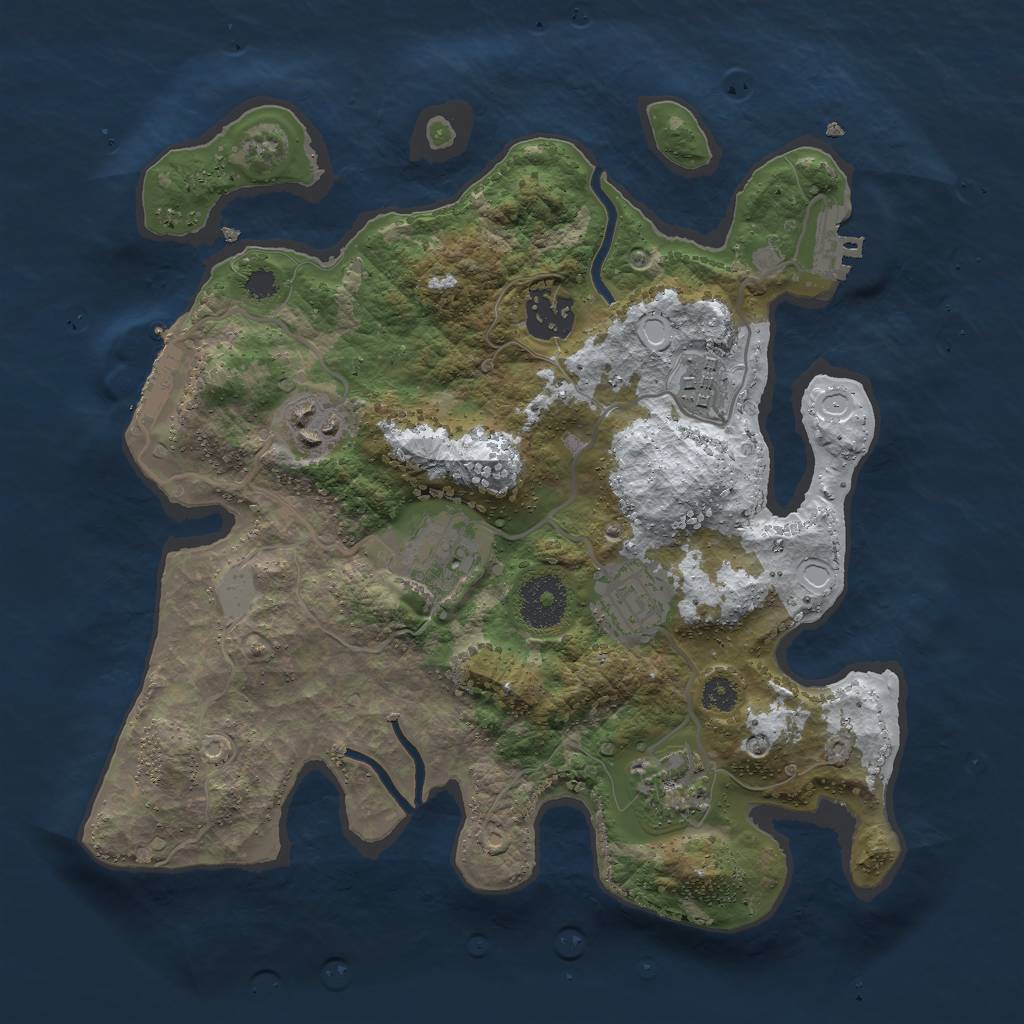 Rust Map: Procedural Map, Size: 3000, Seed: 6931, 13 Monuments