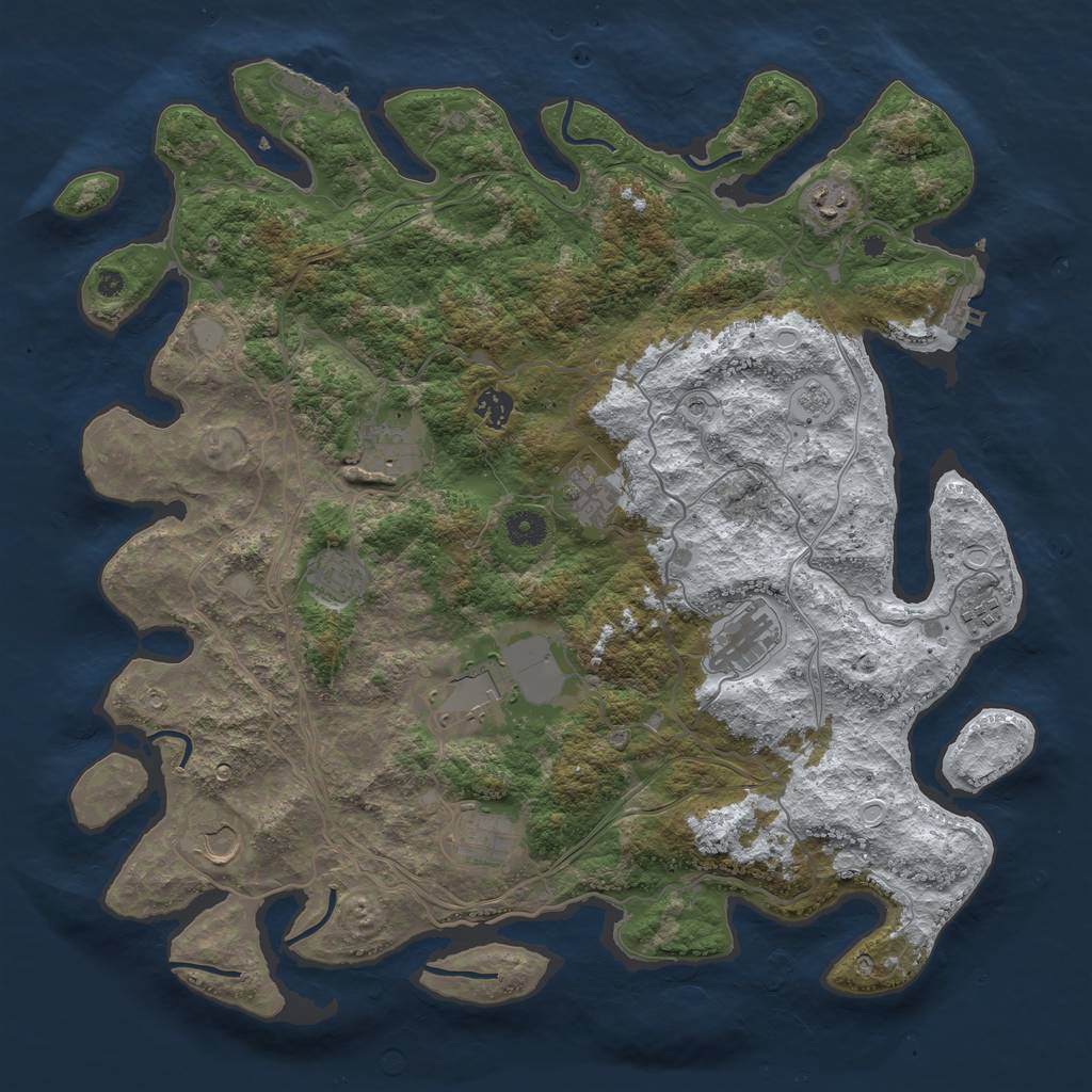 Rust Map: Procedural Map, Size: 4250, Seed: 690420, 19 Monuments