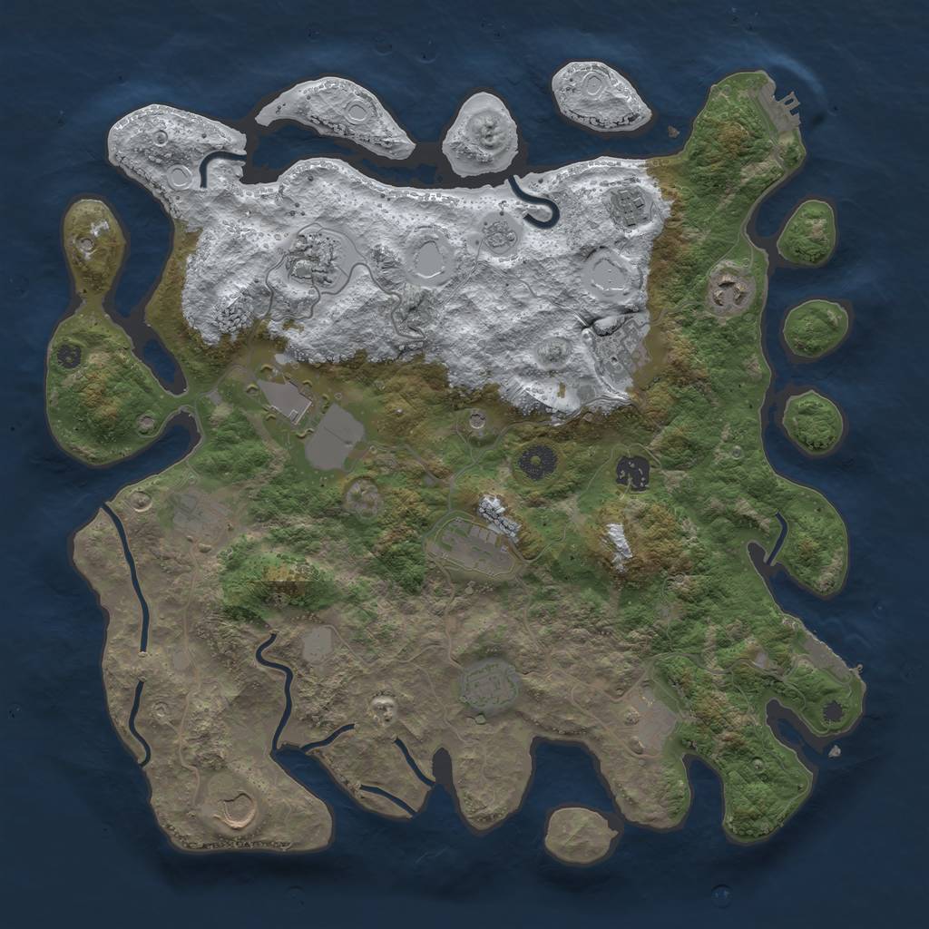 Rust Map: Procedural Map, Size: 3900, Seed: 2029836, 20 Monuments