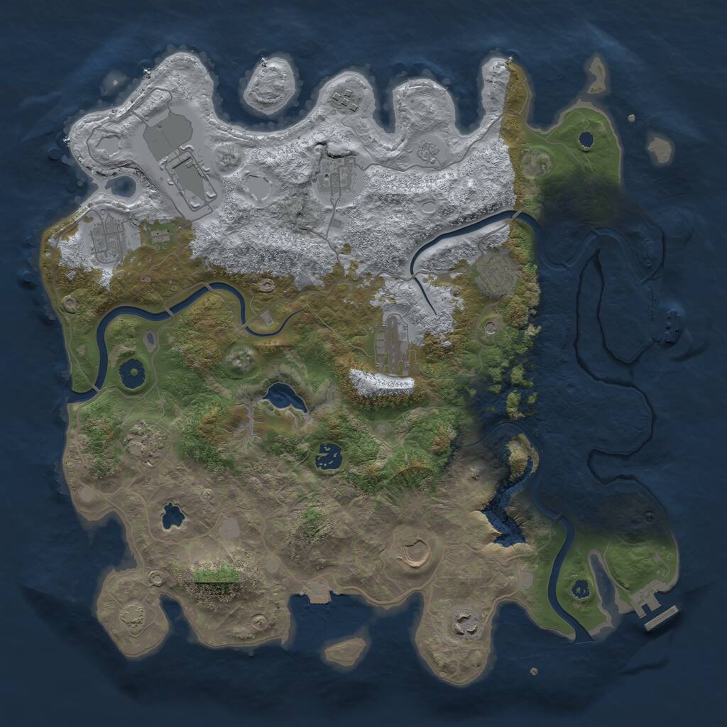 Rust Map: Procedural Map, Size: 4000, Seed: 587938105, 16 Monuments
