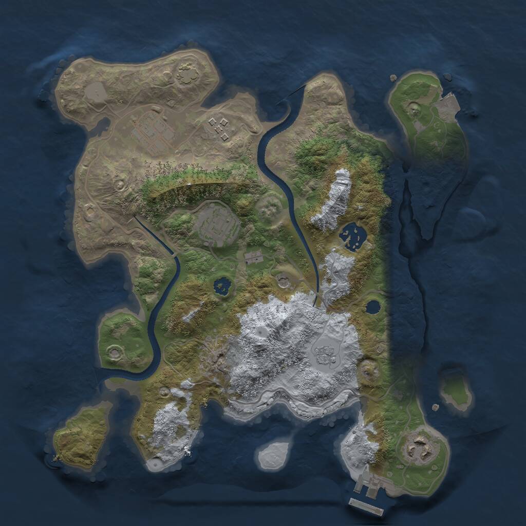 Rust Map: Procedural Map, Size: 3000, Seed: 19964, 10 Monuments